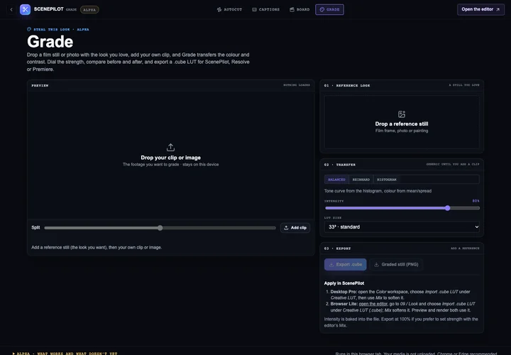 Grade live browser workspace