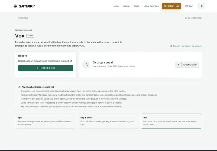 Vox live browser workspace