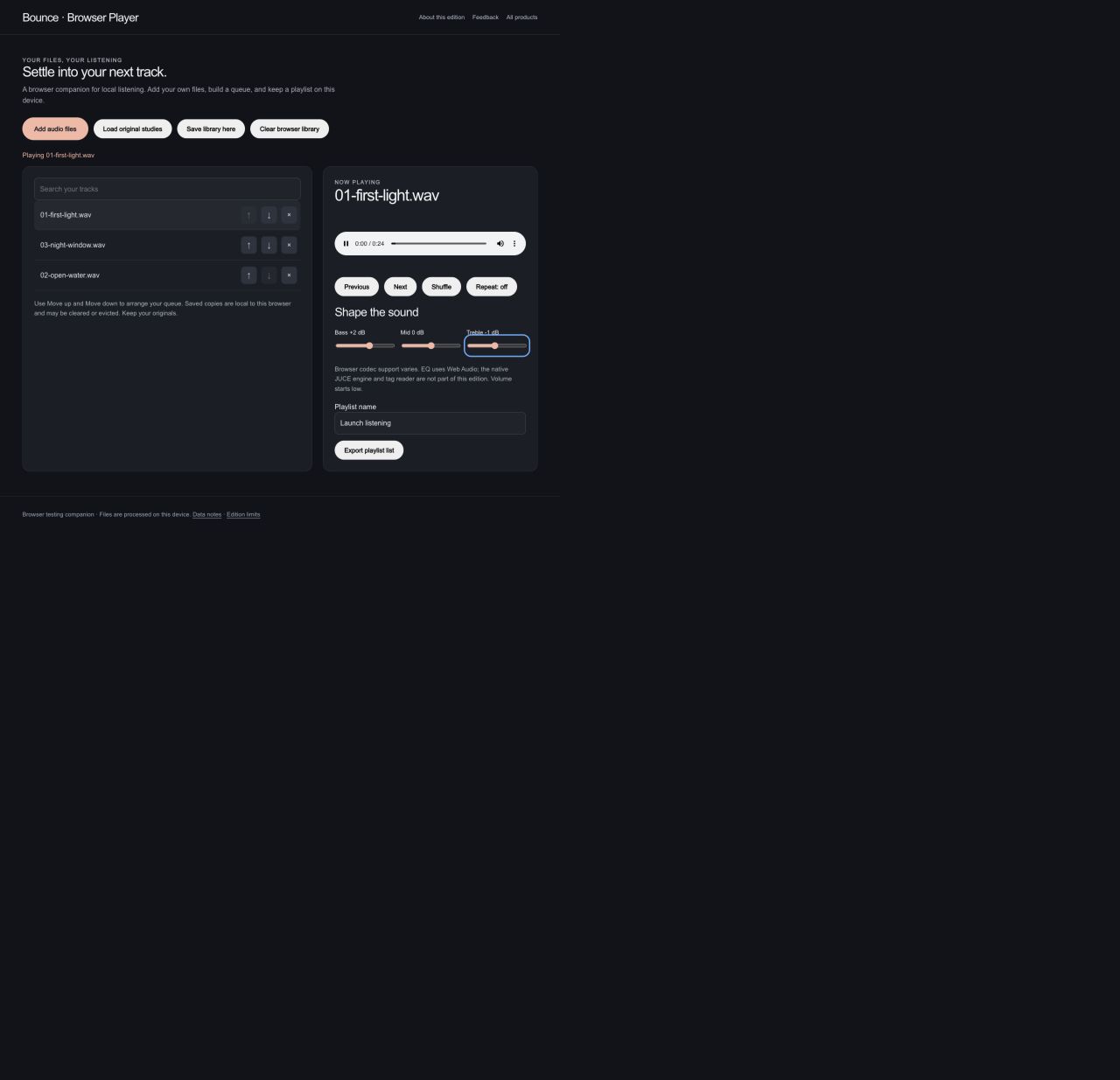 Adjust bass and treble while listening. Make it your sound