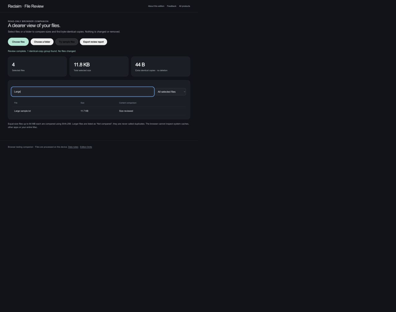 Search the selected files to focus on a smaller set. Narrow the review